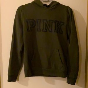 Olive green Pink Hoodie